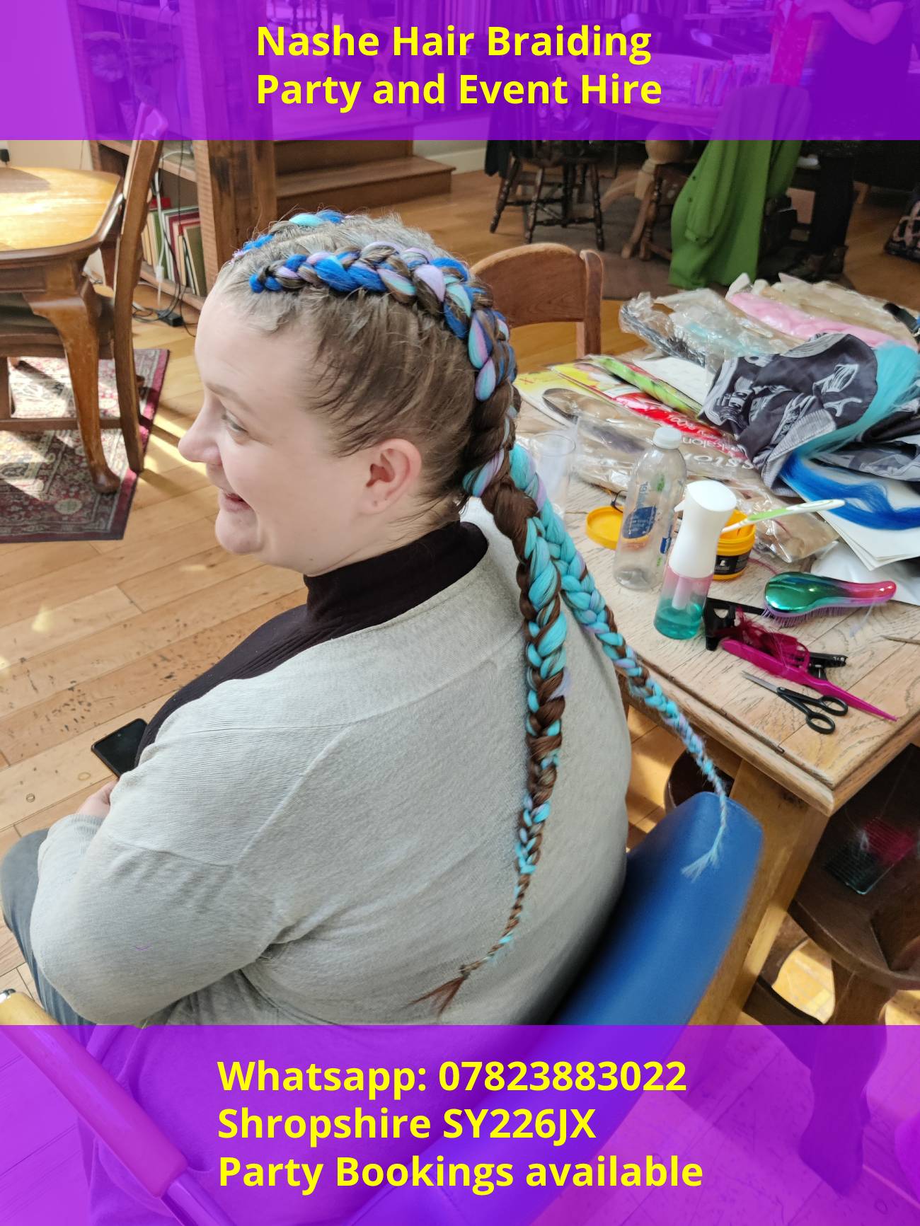 Party hire where i will attend your party and braid everyones hair