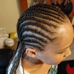 Cornrows to braids on Curly Hair Feedin cornrows to braids on Curly hair example